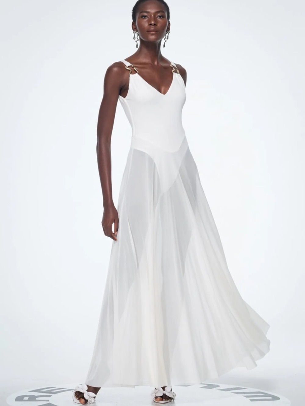 Mesh White Maxi Dress